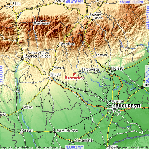 Topographic map of Râncăciov