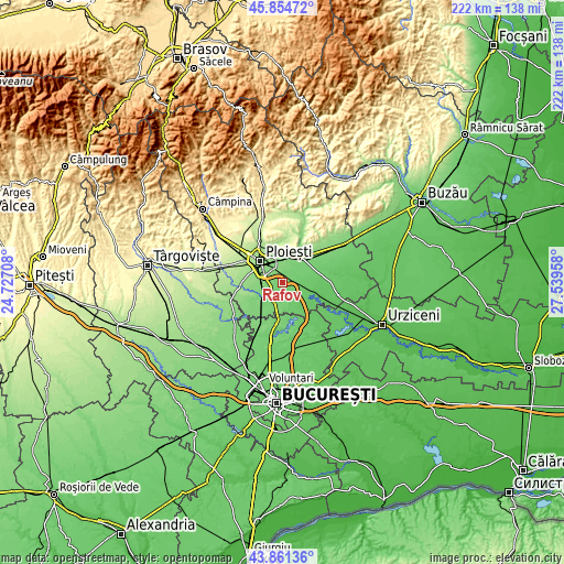 Topographic map of Râfov