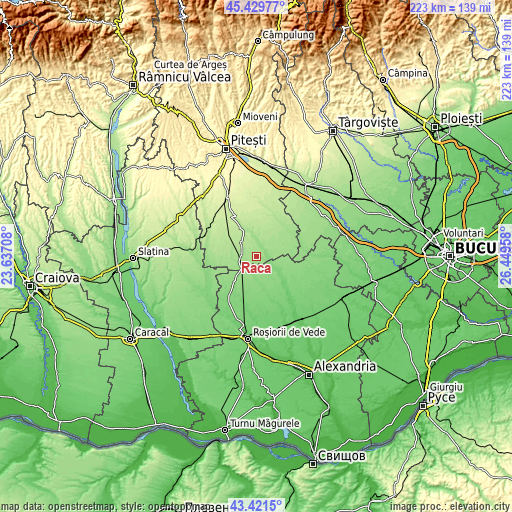 Topographic map of Râca