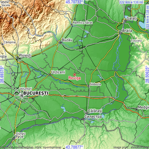 Topographic map of Reviga