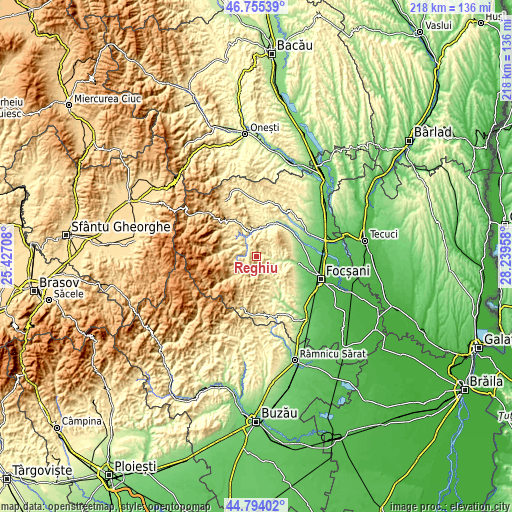 Topographic map of Reghiu