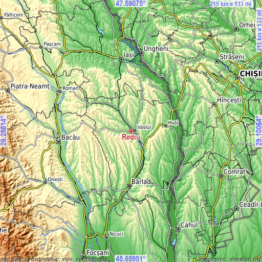 Topographic map of Rediu