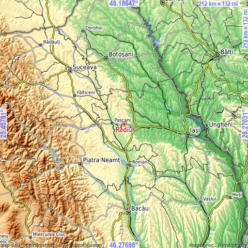 Topographic map of Rediu