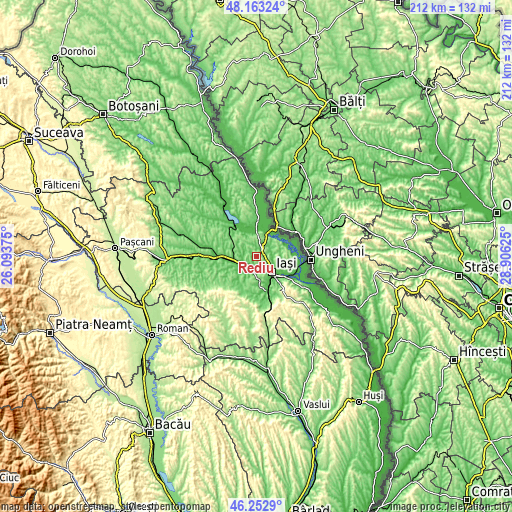 Topographic map of Rediu