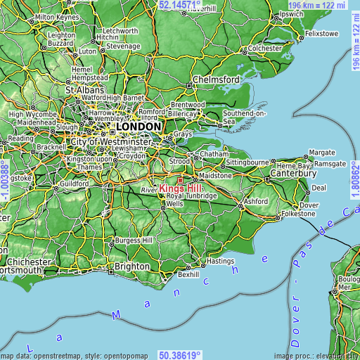 Topographic map of Kings Hill