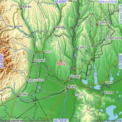 Topographic map of Rediu