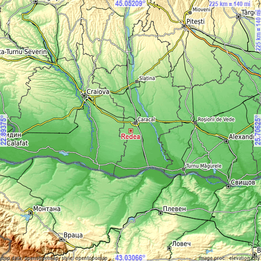 Topographic map of Redea