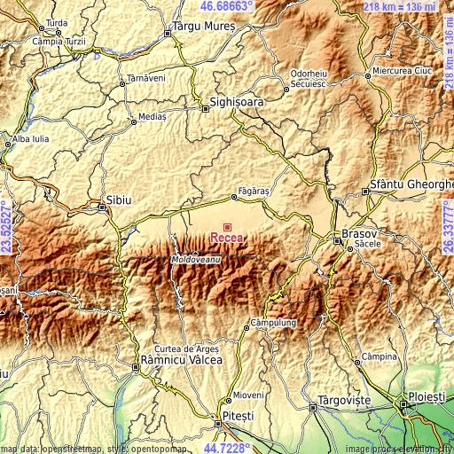 Topographic map of Recea