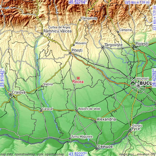 Topographic map of Recea