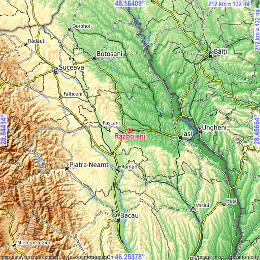 Topographic map of Războieni