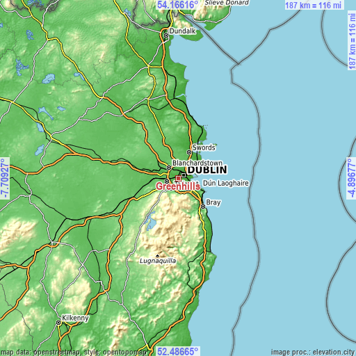 Topographic map of Greenhills