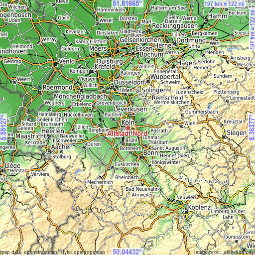 Topographic map of Altstadt Nord