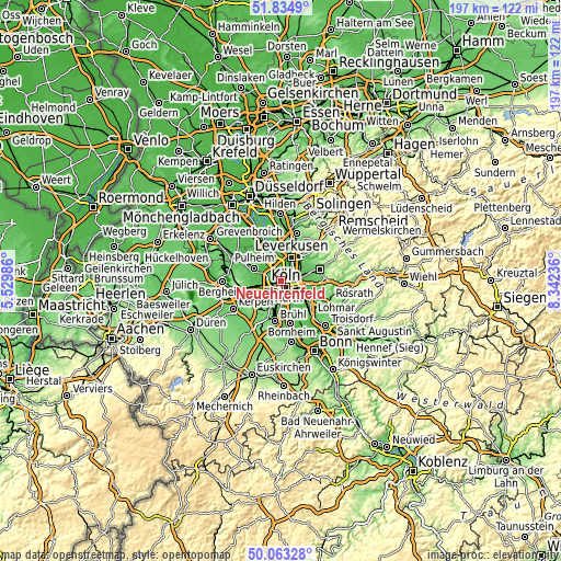 Topographic map of Neuehrenfeld