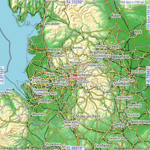Topographic map of Failsworth