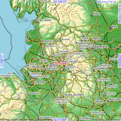 Topographic map of Crumpsall