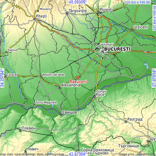 Topographic map of Răsuceni