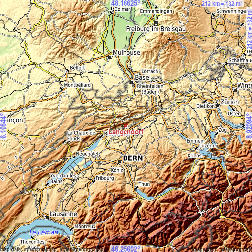 Topographic map of Langendorf