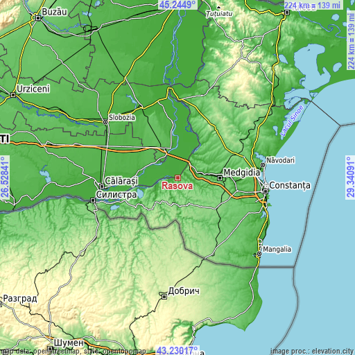 Topographic map of Rasova