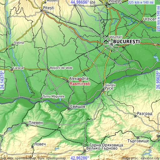 Topographic map of Răsmireşti