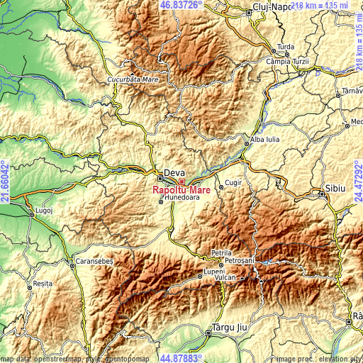 Topographic map of Rapoltu Mare