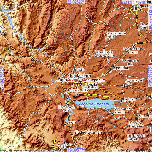 Topographic map of Zapopan2