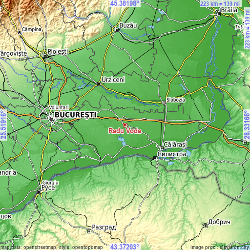 Topographic map of Radu Vodă