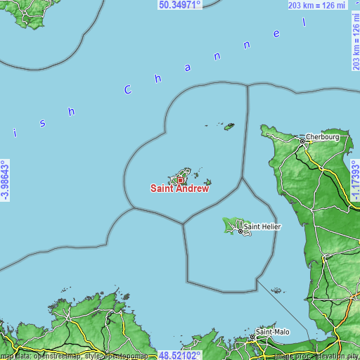 Topographic map of Saint Andrew