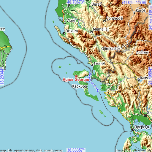 Topographic map of Agios Georgis