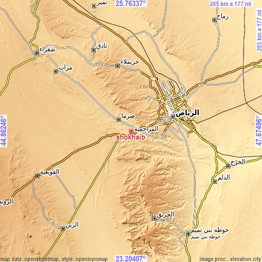 Topographic map of shokhaibٍ