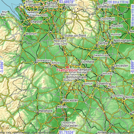 Topographic map of Featherstone