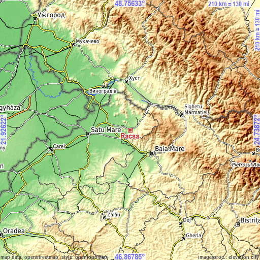 Topographic map of Racşa