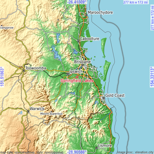 Topographic map of Springfield Lakes