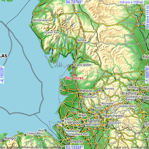 Topographic map of Bay Horse