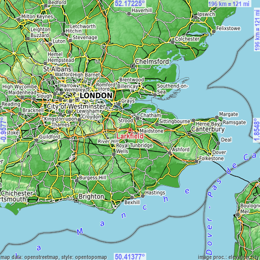 Topographic map of Larkfield