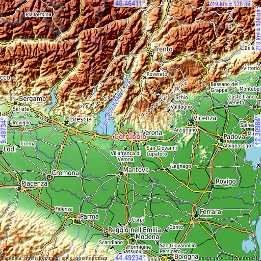 Topographic map of Corrubbio