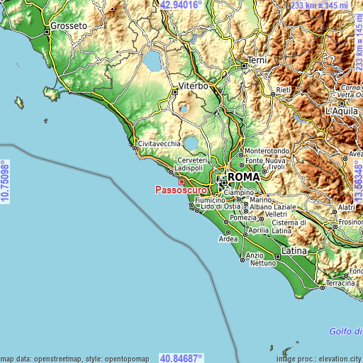 Topographic map of Passoscuro