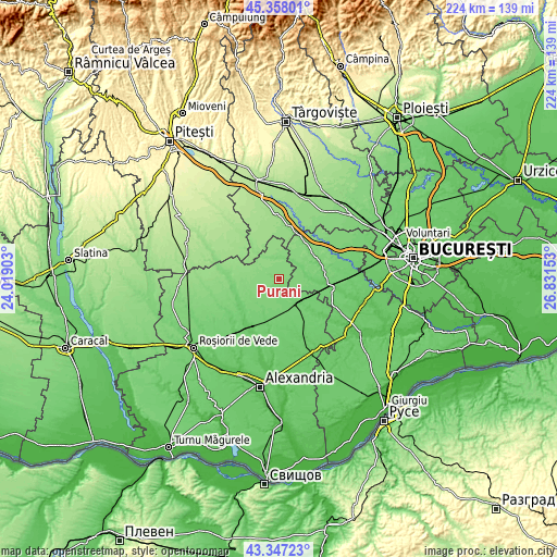 Topographic map of Purani