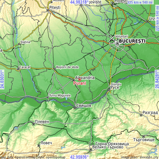 Topographic map of Purani