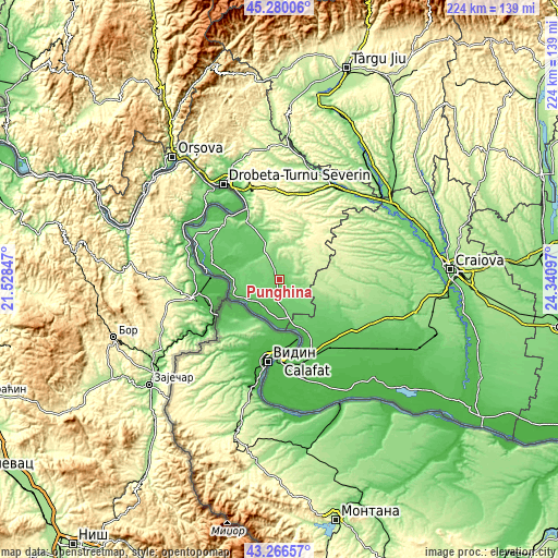 Topographic map of Punghina