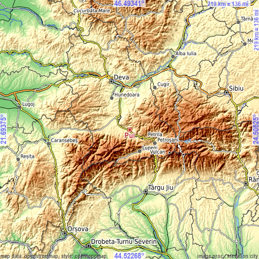 Topographic map of Pui