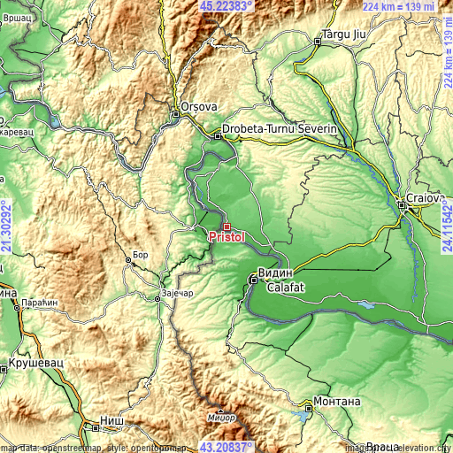 Topographic map of Pristol