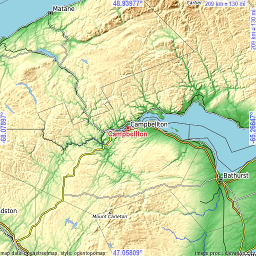 Topographic map of Campbellton