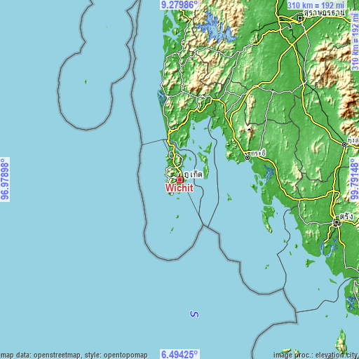 Topographic map of Wichit