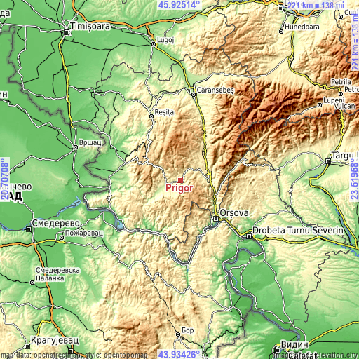 Topographic map of Prigor