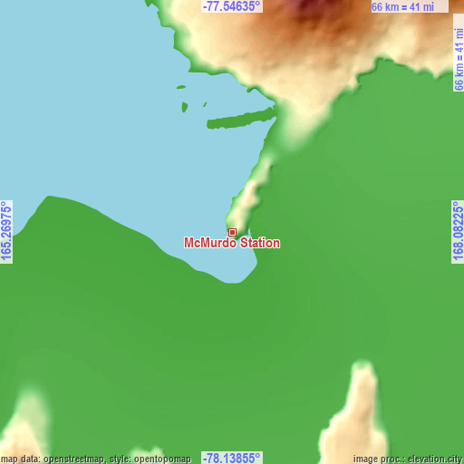 Topographic map of McMurdo Station