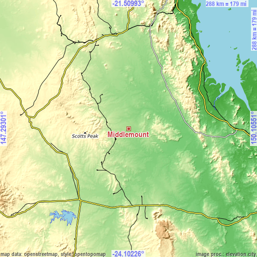 Topographic map of Middlemount