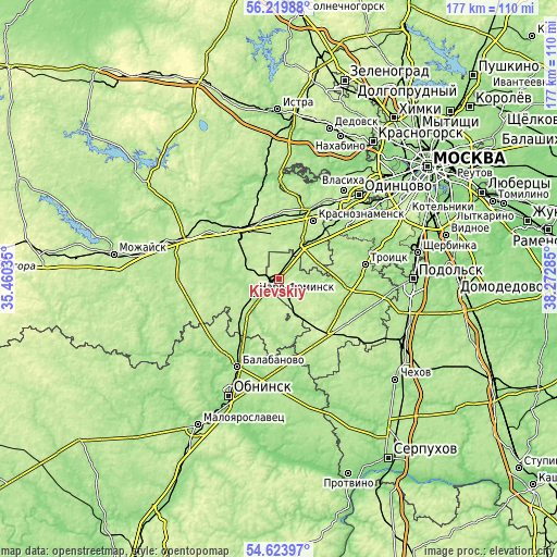 Topographic map of Kievskiy