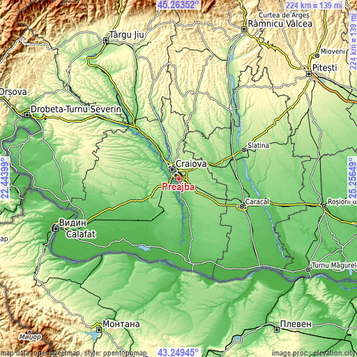 Topographic map of Preajba