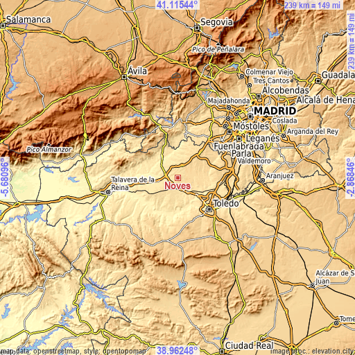 Topographic map of Novés