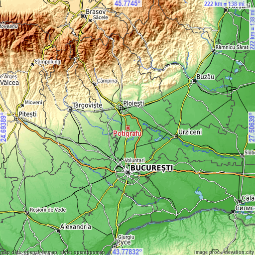 Topographic map of Potigrafu